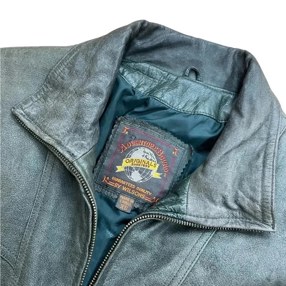 Wilsons XS 100% leather green/grey jacket/coat from AdventureBound. - Picture 3 of 7